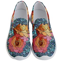 Pattern Rose Yellow Background Men s Lightweight Slip Ons by Pakrebo