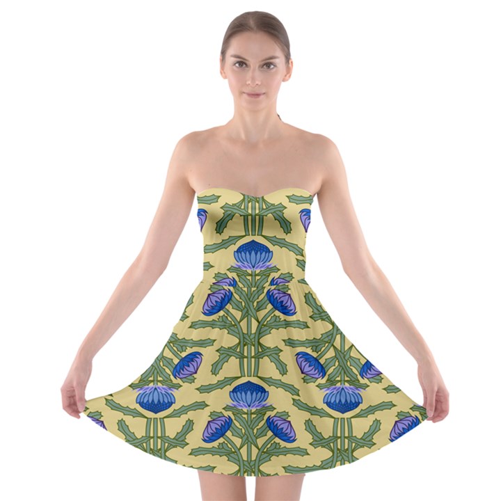 Pattern Thistle Structure Texture Strapless Bra Top Dress
