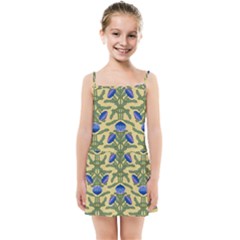 Pattern Thistle Structure Texture Kids  Summer Sun Dress by Pakrebo