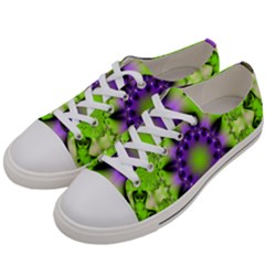 Pattern Abstract Background Art Green Women s Low Top Canvas Sneakers