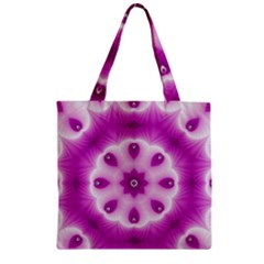 Pattern Abstract Background Art Purple Zipper Grocery Tote Bag