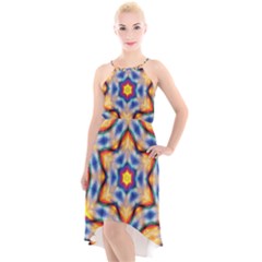 Pattern Abstract Background Art High-low Halter Chiffon Dress 