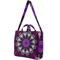 Kaleidoscope Round Circle Geometry Square Shoulder Tote Bag by Pakrebo