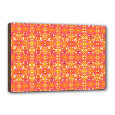 Desktop Pattern Abstract Orange Canvas 18  X 12  (stretched) by Pakrebo