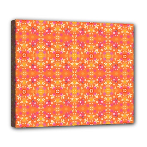 Desktop Pattern Abstract Orange Deluxe Canvas 24  X 20  (stretched)
