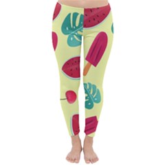 Watermelon Leaves Strawberry Classic Winter Leggings by Pakrebo