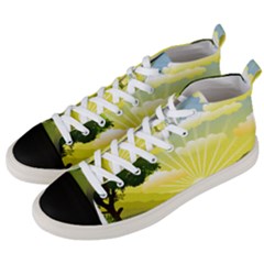 Wallpaper Background Landscape Men s Mid-top Canvas Sneakers by Pakrebo