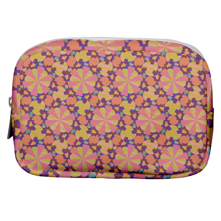 Pattern Decoration Abstract Flower Make Up Pouch (Small)