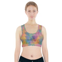 Triangle Pattern Mosaic Shape Sports Bra With Pocket by Pakrebo