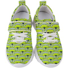 Texture Green Plant Leaves Arches Kids  Velcro Strap Shoes