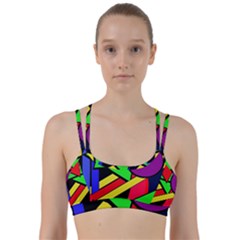 Background Color Art Pattern Form Line Them Up Sports Bra by Pakrebo