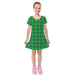 Texture Stucco Graphics Flower Kids  Short Sleeve Velvet Dress