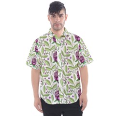 Default Texture Background Floral Men s Short Sleeve Shirt