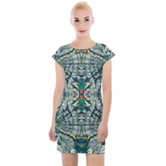 Pattern Design Pattern Geometry Cap Sleeve Bodycon Dress by Pakrebo