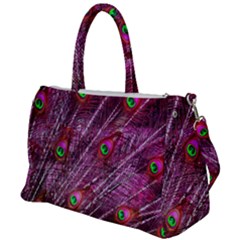 Red Peacock Feathers Color Plumage Duffel Travel Bag