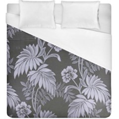 Curtain Ornament Flowers Leaf Duvet Cover (king Size) by Pakrebo