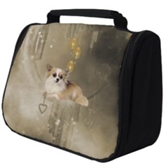 Cute Little Chihuahua With Hearts On The Moon Full Print Travel Pouch (big) by FantasyWorld7