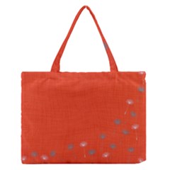 Dandelion Wishes - Red Zipper Medium Tote Bag by WensdaiAmbrose