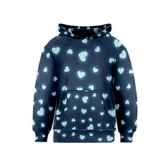 Light Blue Hearts Kids  Pullover Hoodie by WensdaiAmbrose