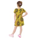 Surreal Sunflowers Kids  Short Sleeve Velvet Dress View2