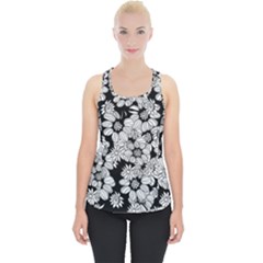 Black & White Floral Piece Up Tank Top by WensdaiAmbrose