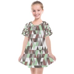 Coco Mint Triangles Kids  Smock Dress by WensdaiAmbrose