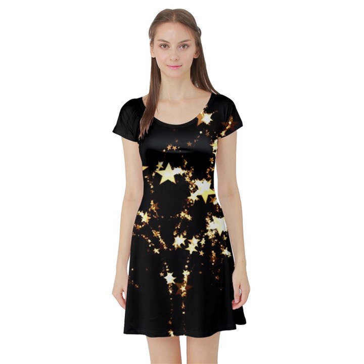 Shooting Stars Short Sleeve Skater Dress