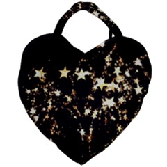 Shooting Stars Giant Heart Shaped Tote by WensdaiAmbrose