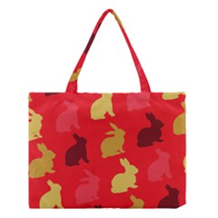 Rabbit, Rabbit - Red Medium Tote Bag by WensdaiAmbrose