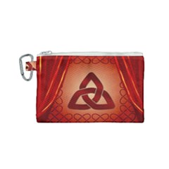 The Celtic Knot In Red Colors Canvas Cosmetic Bag (small) by FantasyWorld7