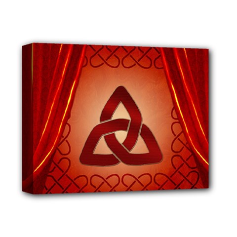 The Celtic Knot In Red Colors Deluxe Canvas 14  X 11  (stretched)