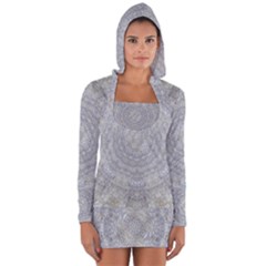 Lace Flower Planet And Decorative Star Long Sleeve Hooded T-shirt by pepitasart