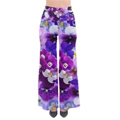 Pretty Purple Pansies So Vintage Palazzo Pants by retrotoomoderndesigns