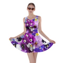 Pretty Purple Pansies Skater Dress by retrotoomoderndesigns