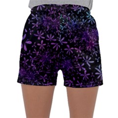 Retro Lilac Pattern Sleepwear Shorts