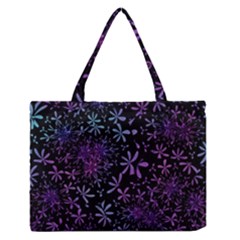 Retro Lilac Pattern Zipper Medium Tote Bag