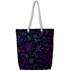 Retro Lilac Pattern Full Print Rope Handle Tote (Small)