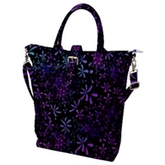 Retro Lilac Pattern Buckle Top Tote Bag