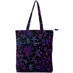 Retro Lilac Pattern Double Zip Up Tote Bag