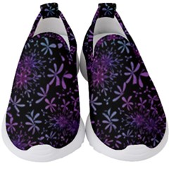 Retro Lilac Pattern Kids  Slip On Sneakers