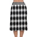 Square Diagonal Pattern Velvet Flared Midi Skirt View2