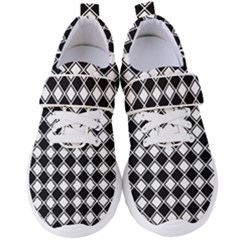 Square Diagonal Pattern Women s Velcro Strap Shoes