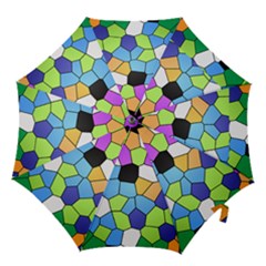 Stained Glass Colourful Pattern Hook Handle Umbrellas (small) by Mariart