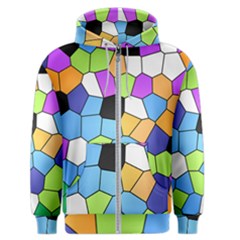 Stained Glass Colourful Pattern Men s Zipper Hoodie