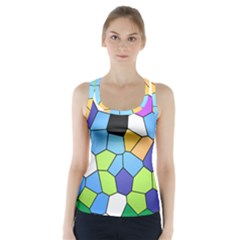 Stained Glass Colourful Pattern Racer Back Sports Top