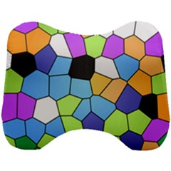 Stained Glass Colourful Pattern Head Support Cushion