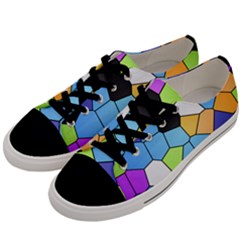 Stained Glass Colourful Pattern Men s Low Top Canvas Sneakers