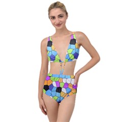 Stained Glass Colourful Pattern Tied Up Two Piece Swimsuit