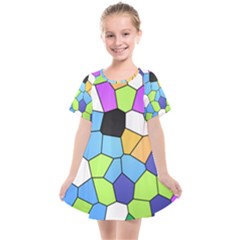 Stained Glass Colourful Pattern Kids  Smock Dress by Mariart