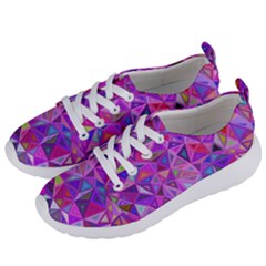 Pink Triangle Background Abstract Women s Lightweight Sports Shoes by Mariart